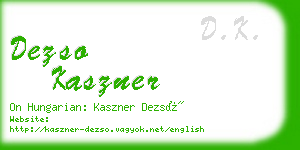 dezso kaszner business card